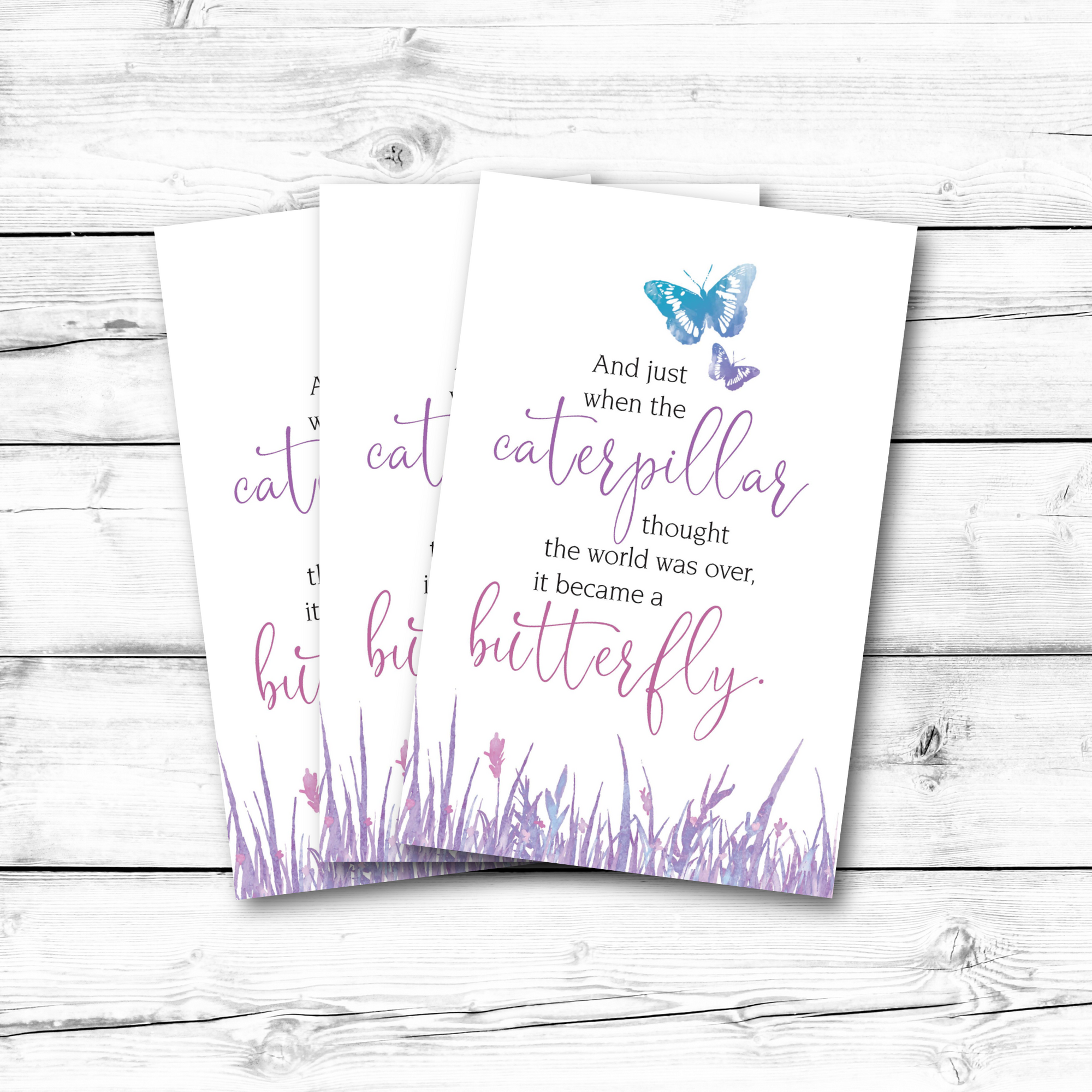 hospice blank note card butterflies