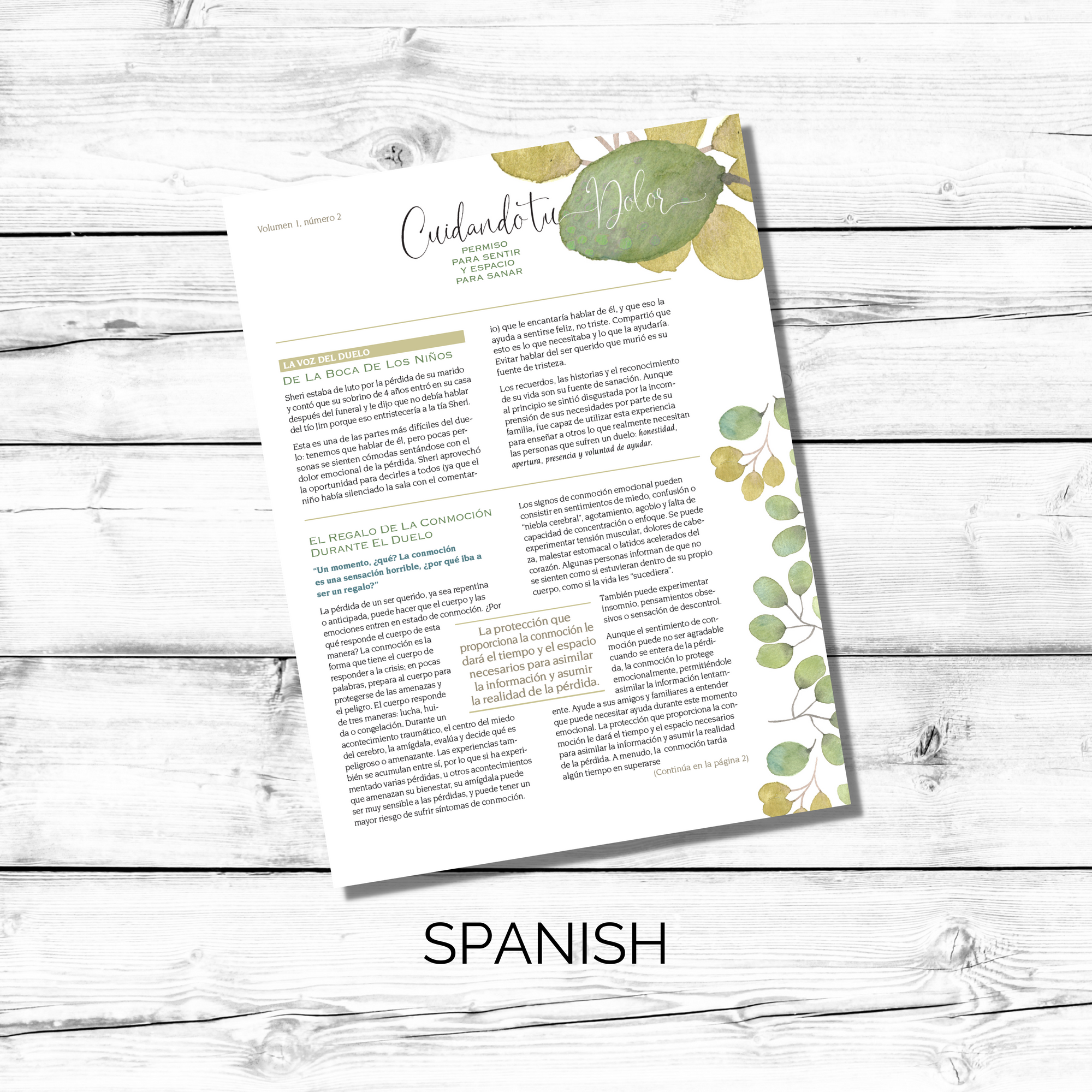 NS1002 | SPANISH Tending Grief Newsletter Issue 2