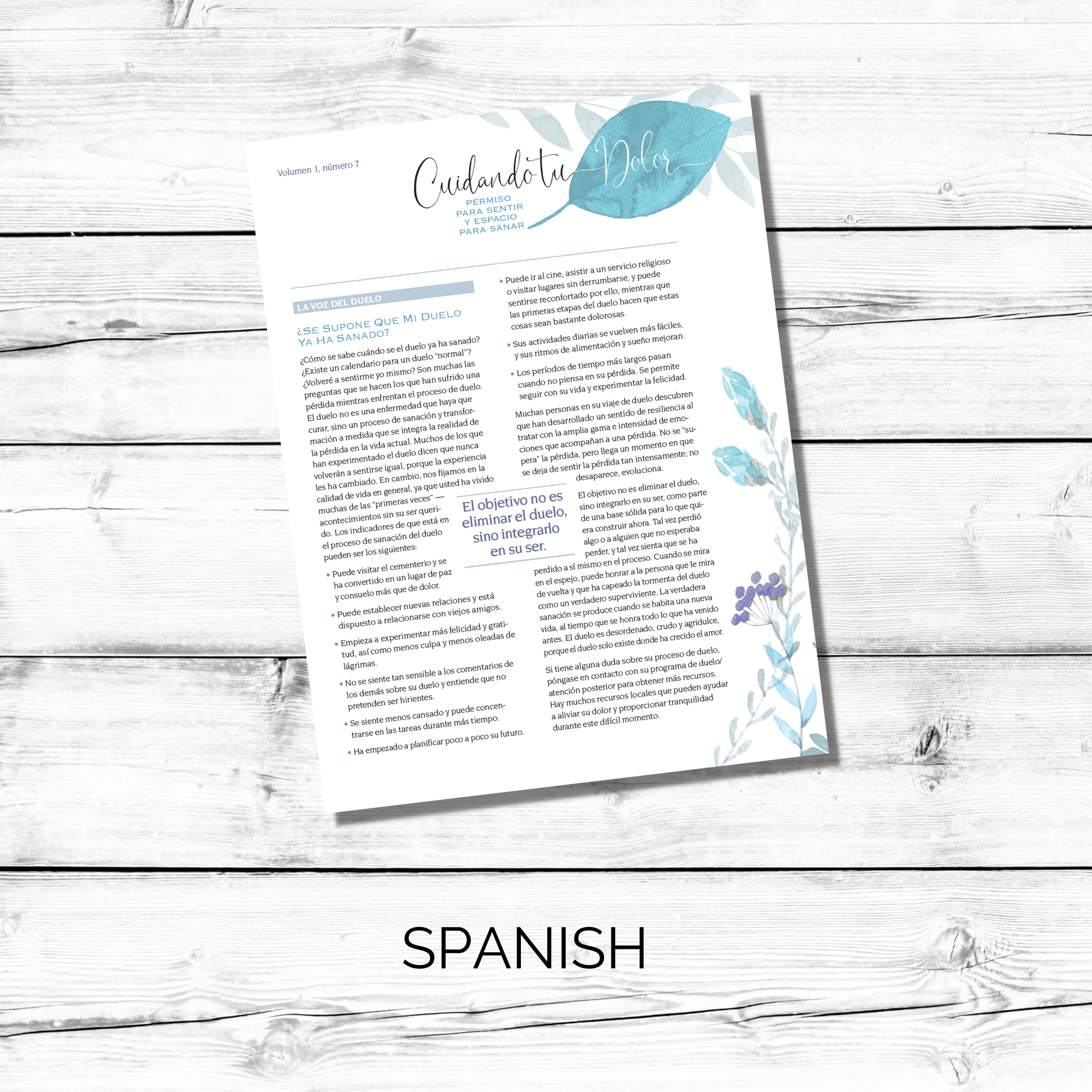 NS1007 | SPANISH Tending Grief Newsletter Issue 7